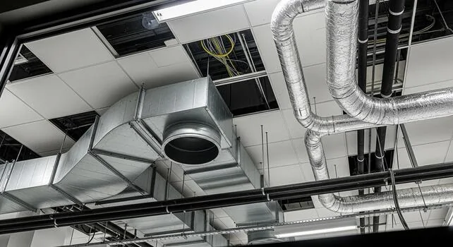 Pool Repairs in Hilton Head, SC 15 industrial ceiling with exposed ductwork and piping systems photo